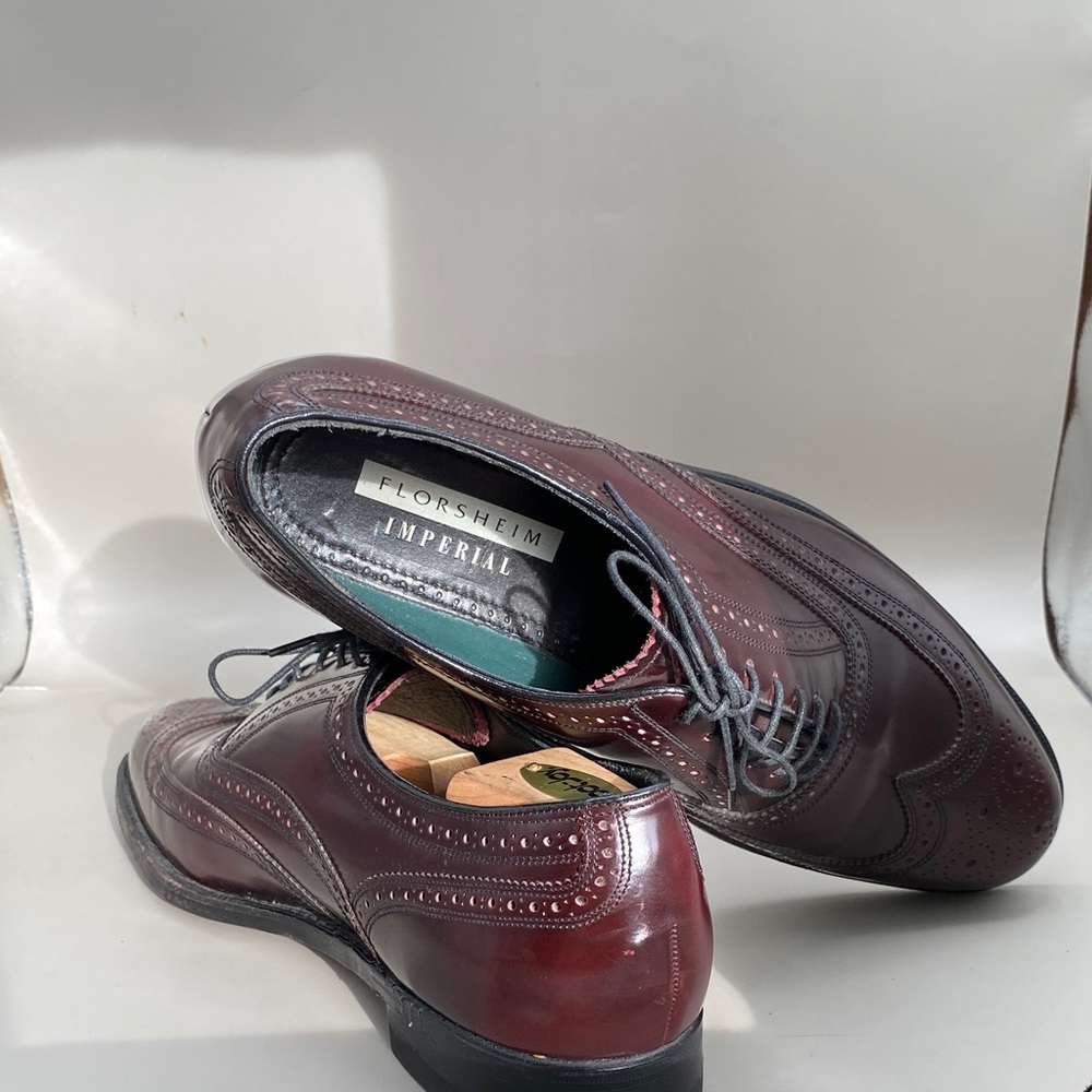 Florsheim Men's Dark Red Leather Oxfords (LOT 410)